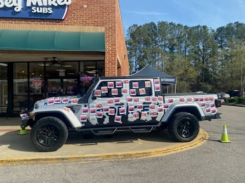 Showing pride for America in the community