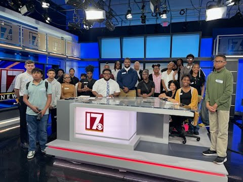 On set at CBS 17